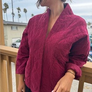 Women's Quilted Jacket - Burgundy